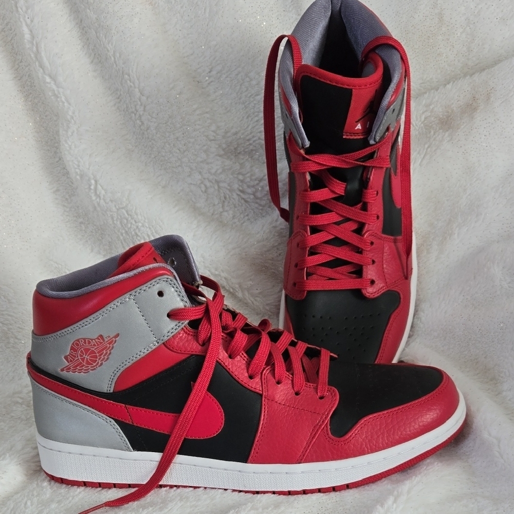 Air Jordan Red and Black High-Top Sneakers